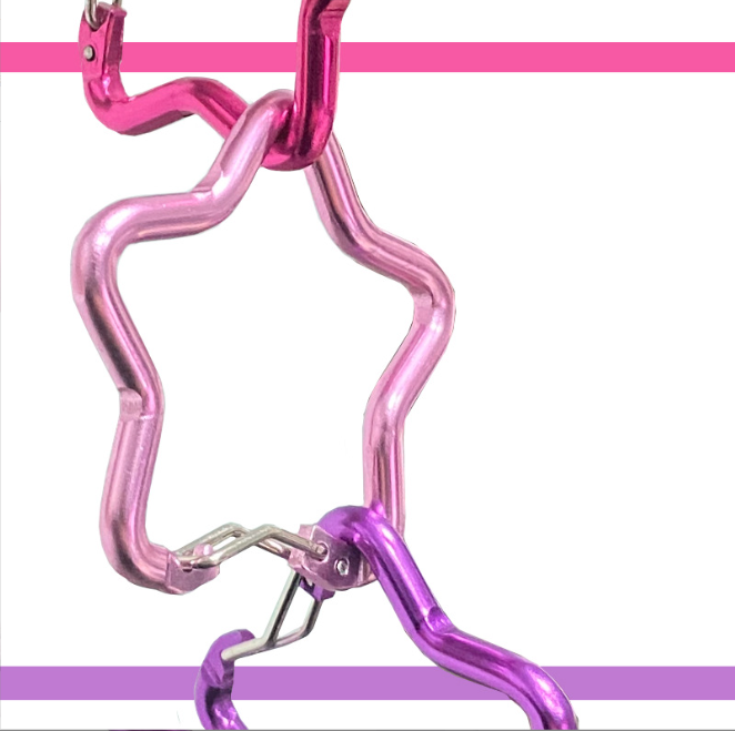 Fashion Style Colorful Aluminum Star Carabiner Hook Multi-function Heart or Star Shaped Keychain