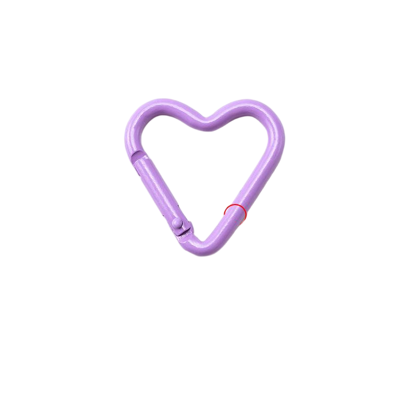 Dainty Fine Heart Shape Small Carabiner Lightweight Metal Keychain for Subtle Accessories and Craft Applications
