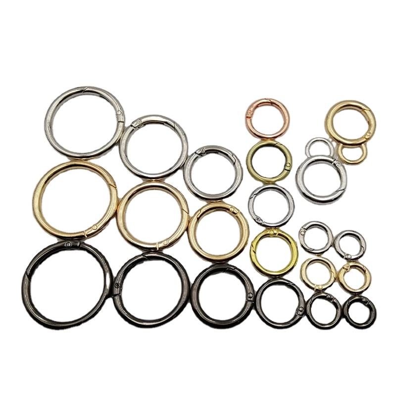 Wholesale Zinc Alloy Key Chain Spring Snap Hooks O Gate Ring Circle Round Carabiner for Handbag
