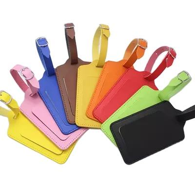 Wholesale Custom Logo Bulk Luggage Tags With Name Tag Genuine Leather Strap Suitcase Tag Hot Sale Custom Sublimation Personalize